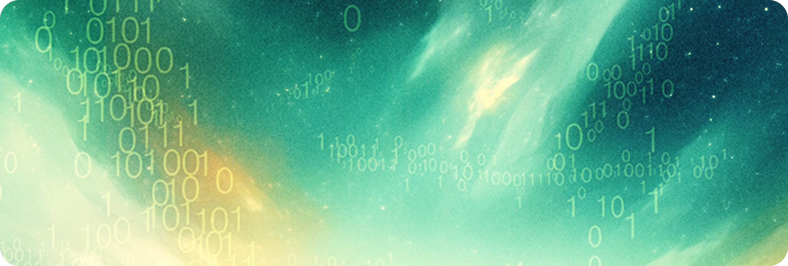 Abstract background with floating binary code and gradient colors