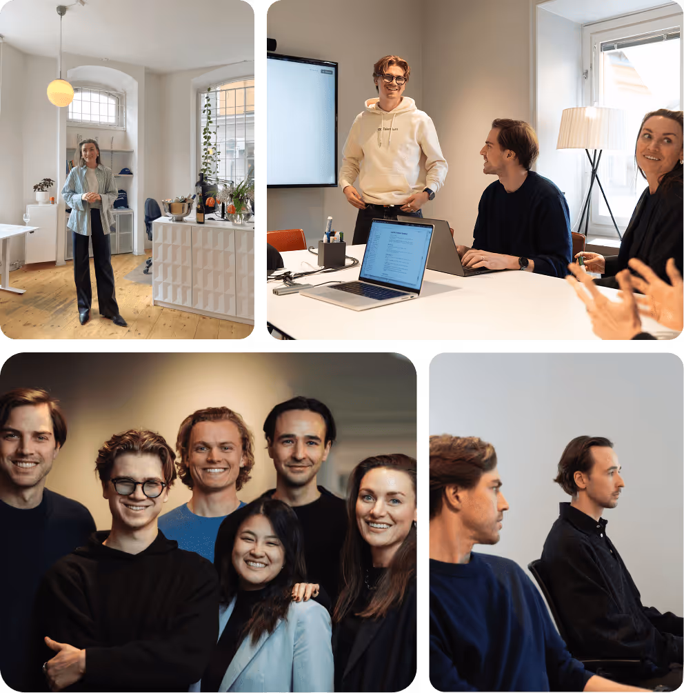 Collage of team members at Talentium working and collaborating